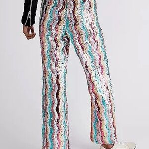 NWOT FREE PEOPLE Disco sequin pants Size 10